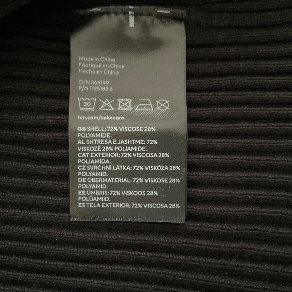 H&M Girls Ribbed Cardigan w/Faux Fur Collar Sz 20 Black Y2K Parisian Style Chic - Picture 8 of 9